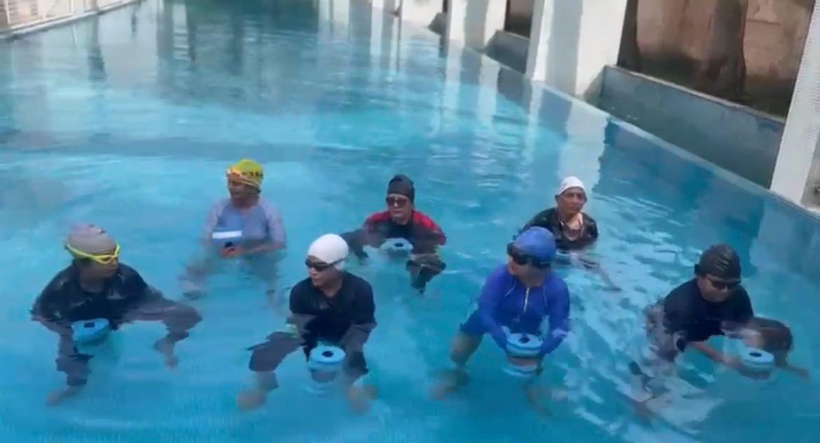Kanchan's community aqua yoga session — gentle on the joints, powerful for the soul