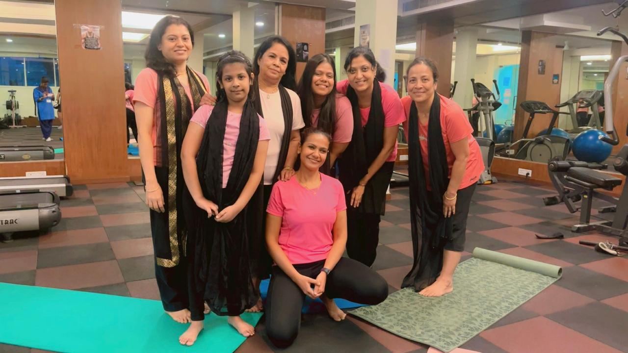Kanchan with her yoga community